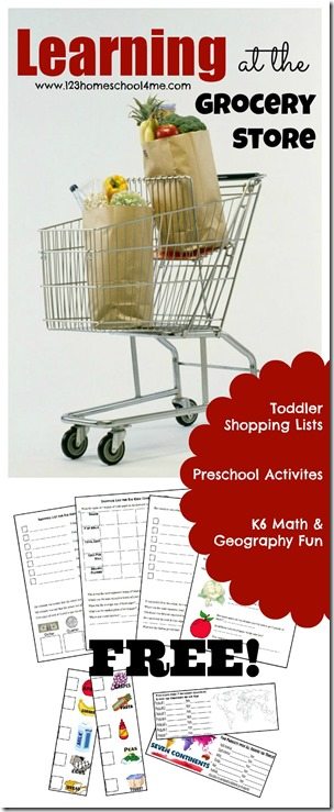 Learning at the Grocery Store FREE Printable