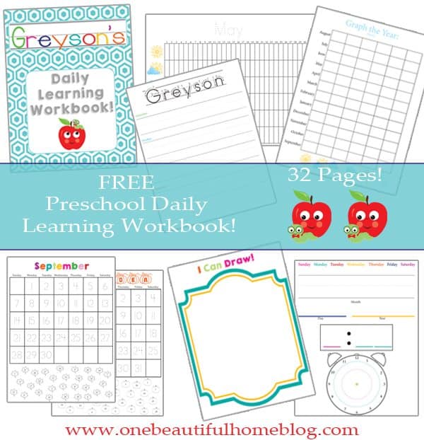 FREE Preschool Daily Workbook