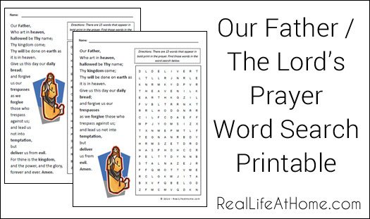The Lord's Prayer Word Search Printable - Homeschool Giveaways