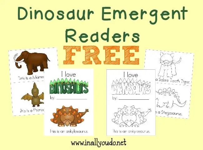 Little ones will enjoy practicing and learning to read with these fun and FREE Dinosaur Emergent Readers!! Includes both color and black and white options!! :: www.homeschoolgiveaways.com