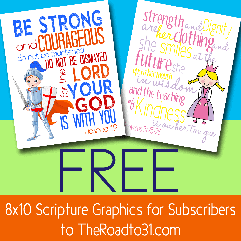 FREE 8×10 Scripture Printables for the Kids