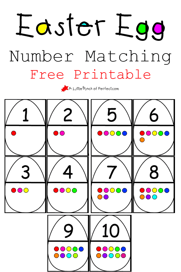 Easter Egg Number Matching FREE Printable
