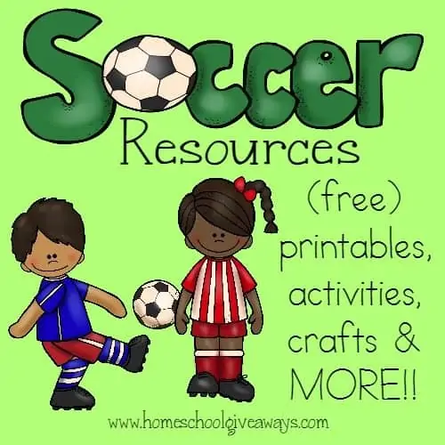 Love Soccer? Check out these fun Soccer-themed printables, crafts, activities, recipes & MORE!! :: www.homeschoolgiveaways.com