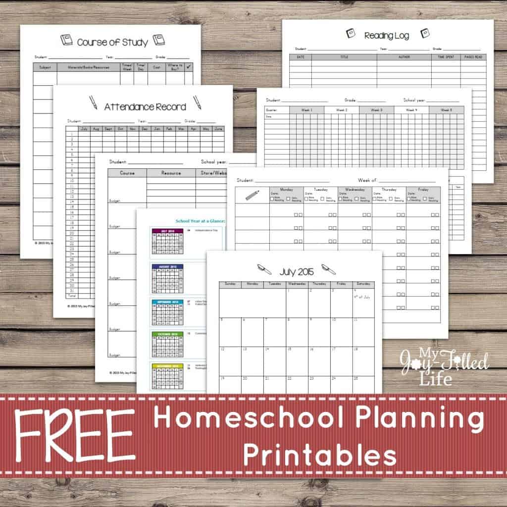 Printable Homeschool Planning Pages