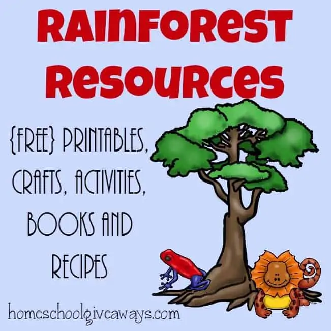 Studying the Rainforest? Check out this HUGE list of resources from {free} printables to crafts to recipes & MORE!! :: www.homeschoolgiveaways.com