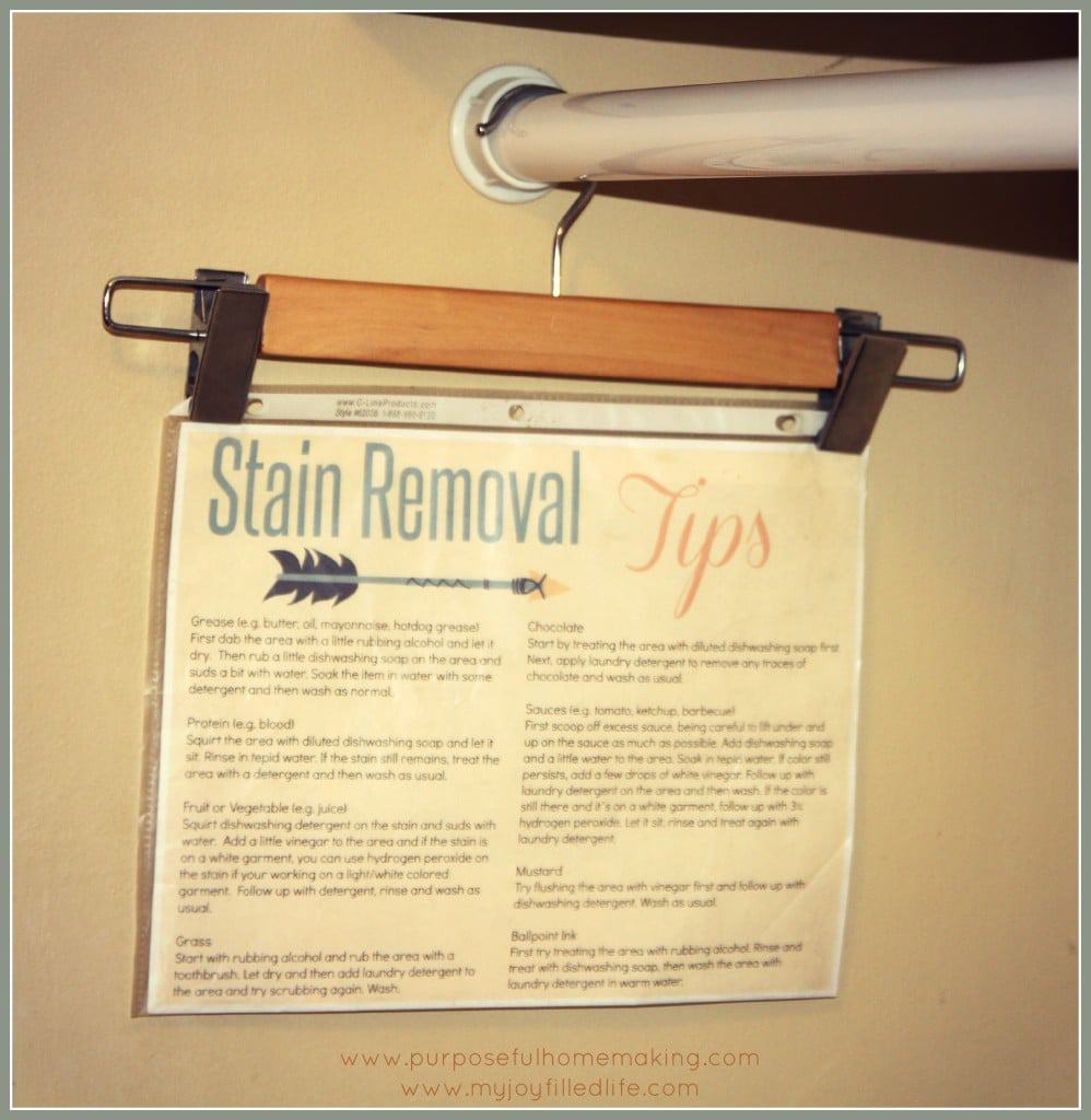 Stain Removal Tips with FREE Printable