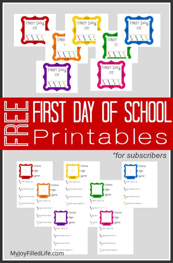 Homeschool First Day Of School Printables