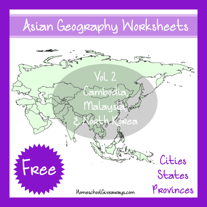 Free Asian Geography Worksheets Vol 2