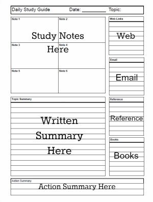 FREE Daily Study Guide and Note Taking Templates