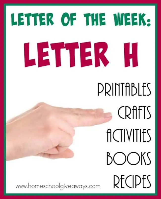 Learning letters can be fun. Check out this HUGE List of Resources for teaching the Letter "H". Includes {free} printables, crafts, activities, recipes and books! :: www.homeschoolgiveaways.com