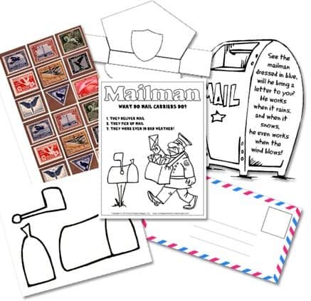 FREE Printable Kindergarten Mail Carrier Printable