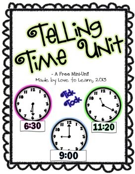 FREE Printable Telling Time Math Unit