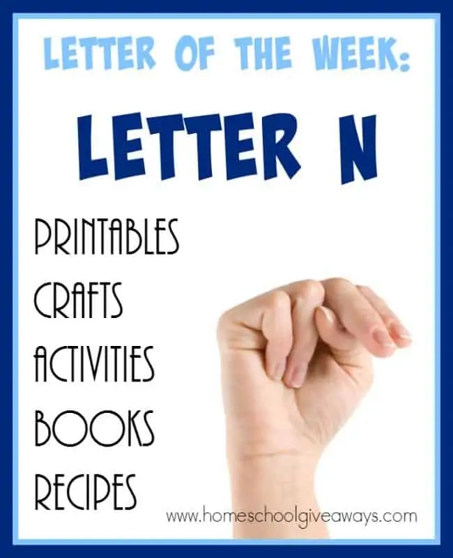 Over 100 resources for teaching the Letter "N" to your preschoolers. From {free} printables to crafts to activities, books and recipes that will make Letter N memorable! :: www.homeschoolgiveaways.com