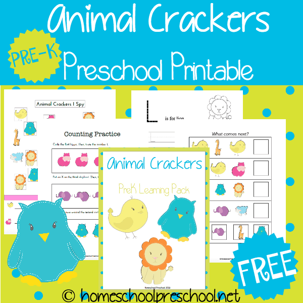 Free Animal Crackers Preschool Printable