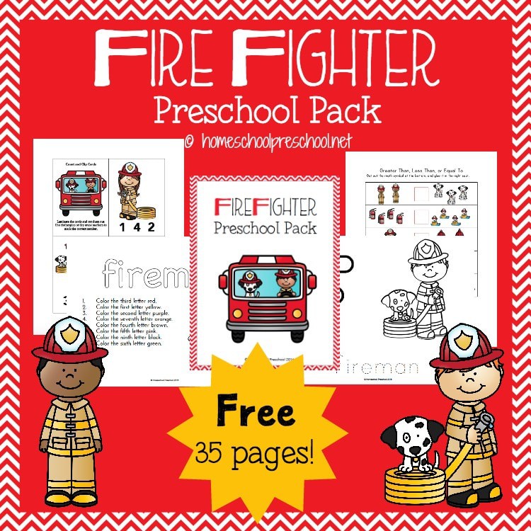 Free Firemen Preschool Printable
