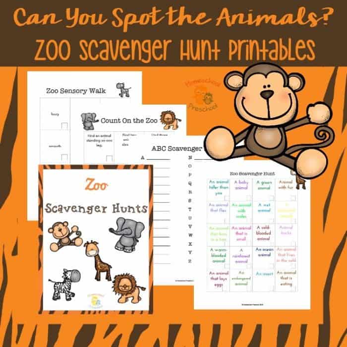 Free Zoo Scavenger Hunt Printables