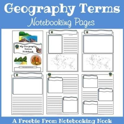 FREE Printable Geography Terms Notebooking Pages