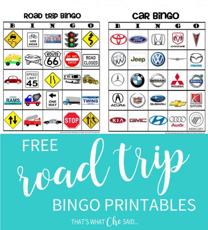 FREE Road Trip Bingo Printables