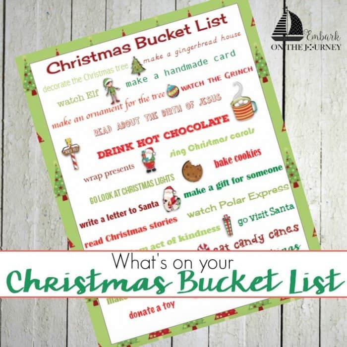 Printable Christmas Bucket List for the Family