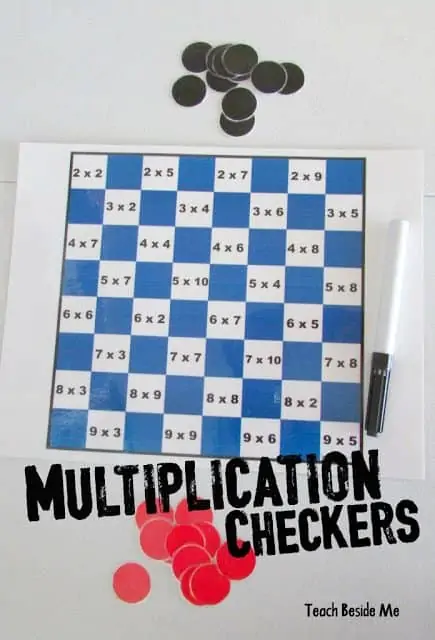 Multiplication Checkers Math Games