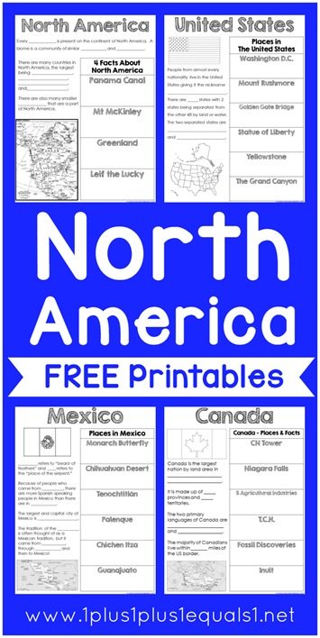 FREE North America Printables
