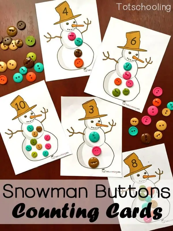 Snowman-Buttons-Counting-Cards