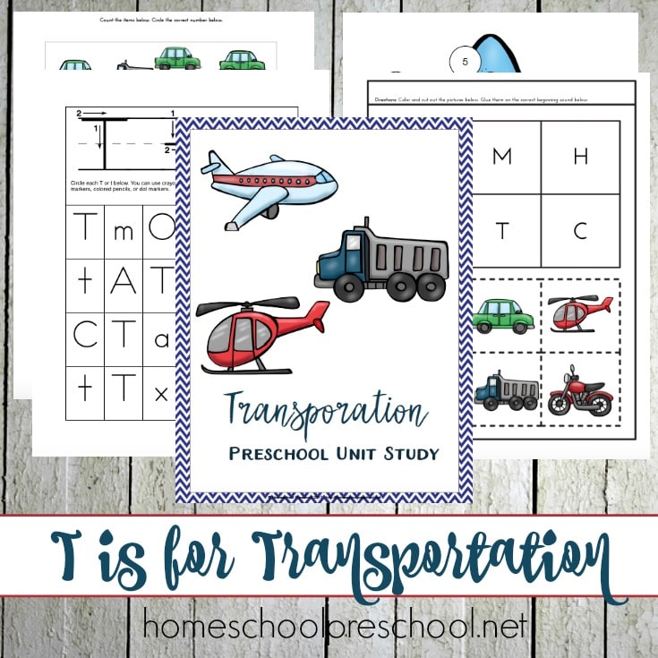 Free 40Page Transportation Themed Preschool Printable