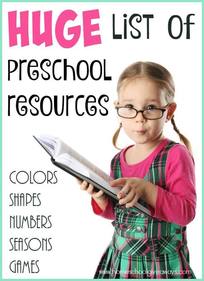 HUGE List of Preschool Resources