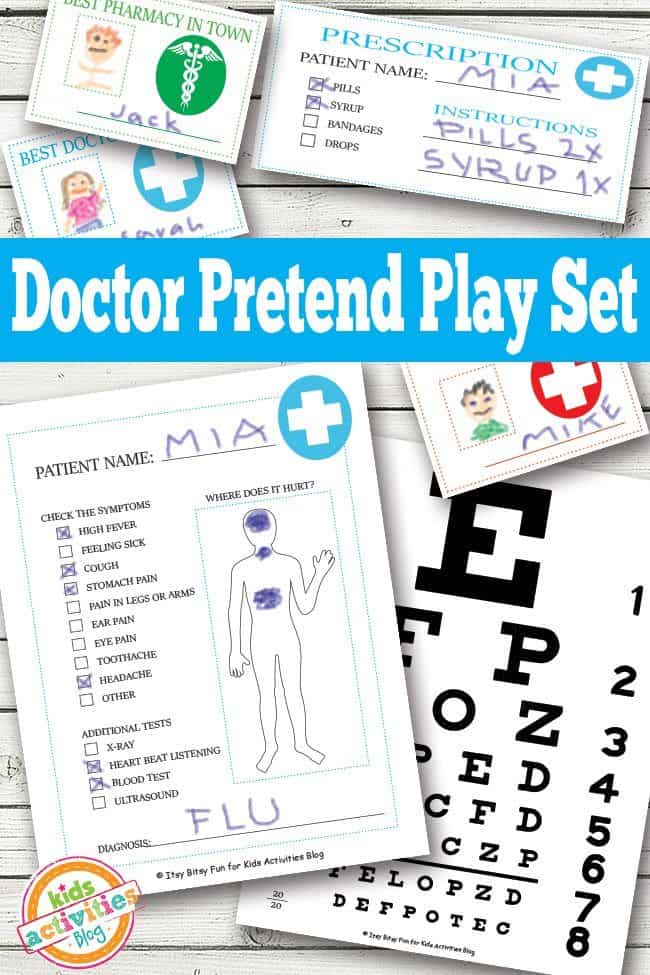 FREE Printable Doctor Pretend Play Set