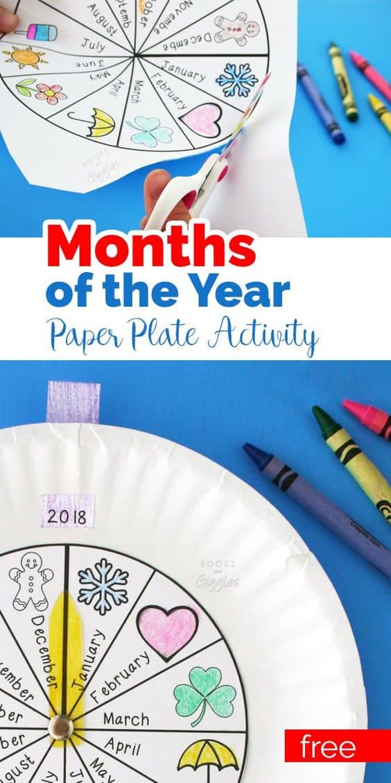 Months of the Year Paper Plate Activity with FREE Printable