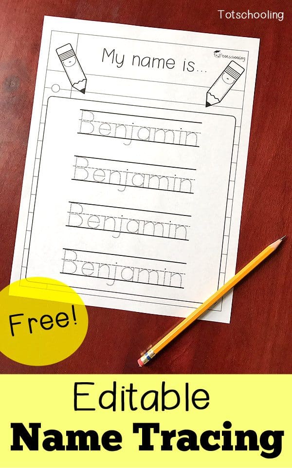 FREE Editable Name Tracing Printable Homeschool Giveaways