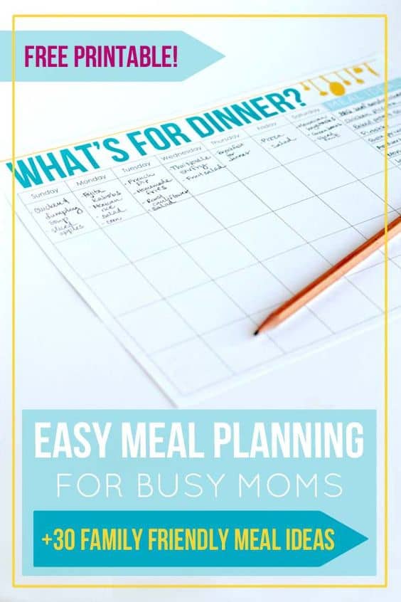 Simple Meal Planning for Busy Moms with FREE Printable