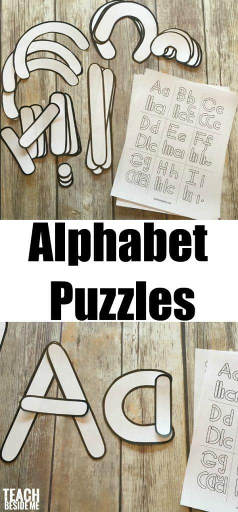 FREE Preschool Alphabet Letter Building Puzzles