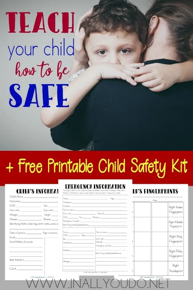 Even though we never want to think about something happening to our children, it is important to teach them how to be safe & be prepared ourselves. This FREE Printable Child Safety Kit is perfect! :: www.homeschoolgiveaways.com
