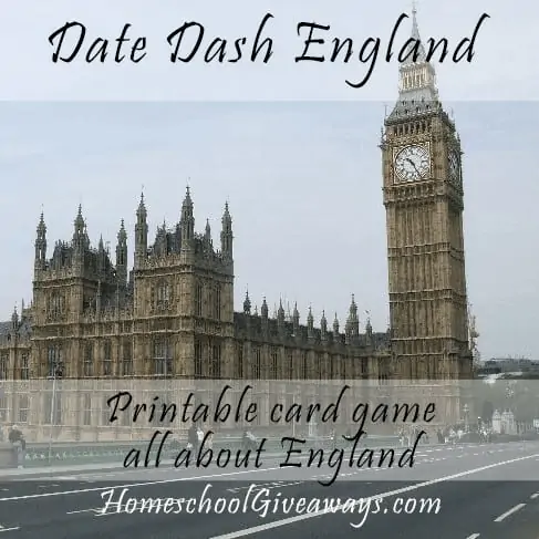 Date Dash England-English History Printable Card Game
