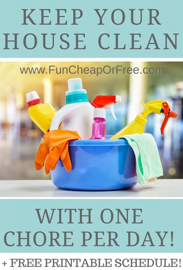 Keep Your House Clean with 1 Chore Per Day (FREE Printable Schedule)