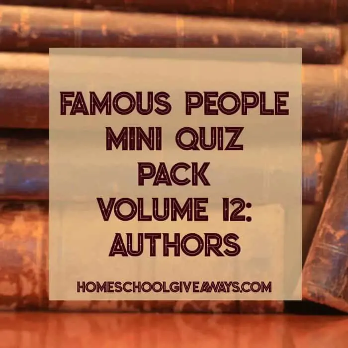 Famous People Mini Quiz Pack Volume 12: Authors