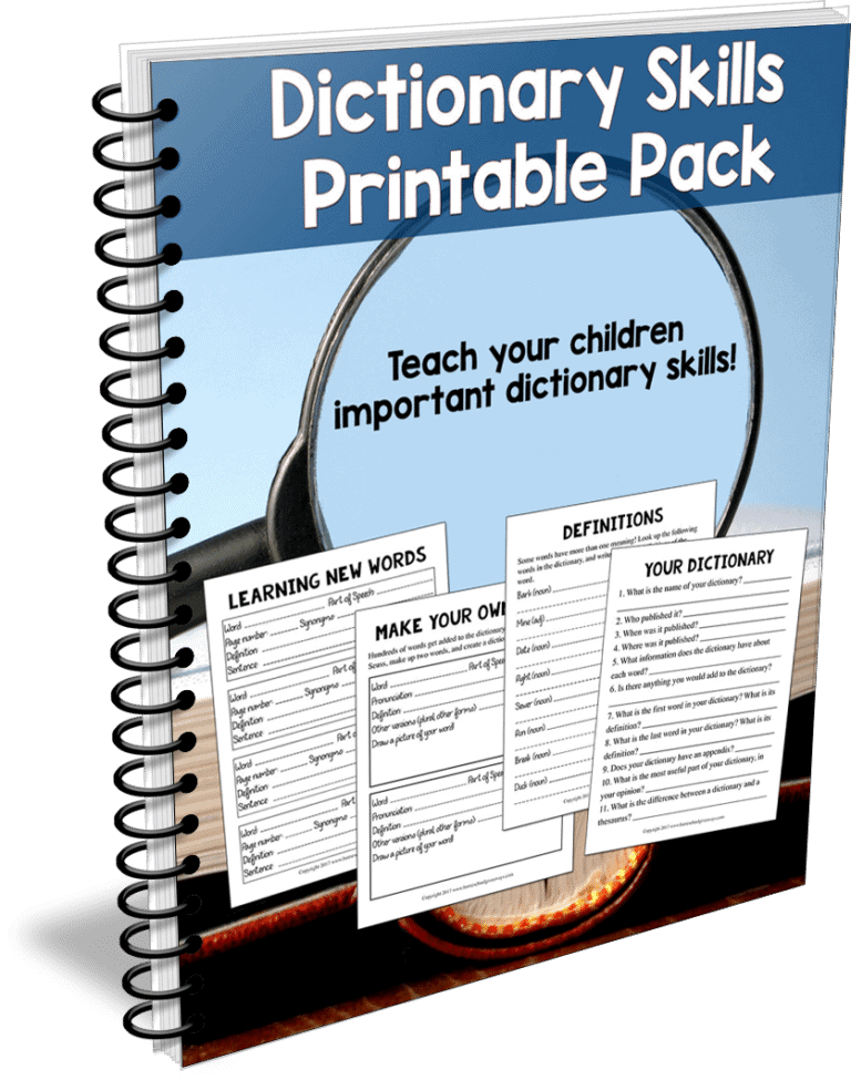 FREE Dictionary Skills Printable Pack