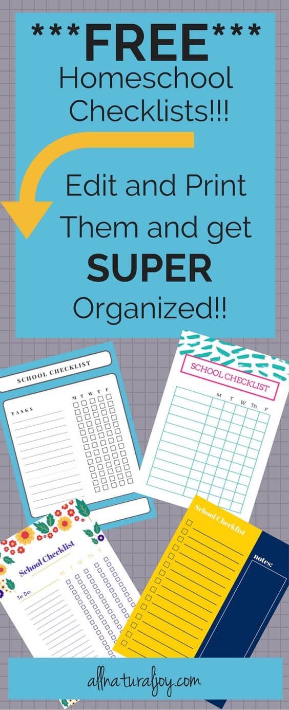 FREE Homeschool Checklists