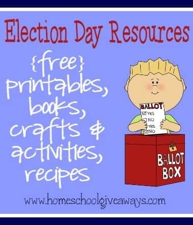 Your kids will have fun learning all about Election Day with the great resources - Mock Election ballots, recipes, crafts, books & MORE!!