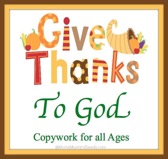 Give Thanks Prayer Journal and Copywork - Homeschool Giveaways