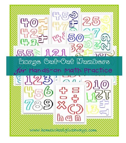 FREE Large Cut-Out Numbers for Hands-On Math Practice - Homeschool ...