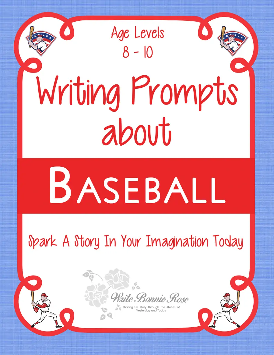 Writing Prompts About Baseball text and workbook cover