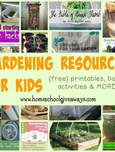 Gardening is a great way to teach kids in a practical way. Check out these {free} printables, activities, crafts, books, recipes and MORE!! :: www.homeschoolgiveaways.com