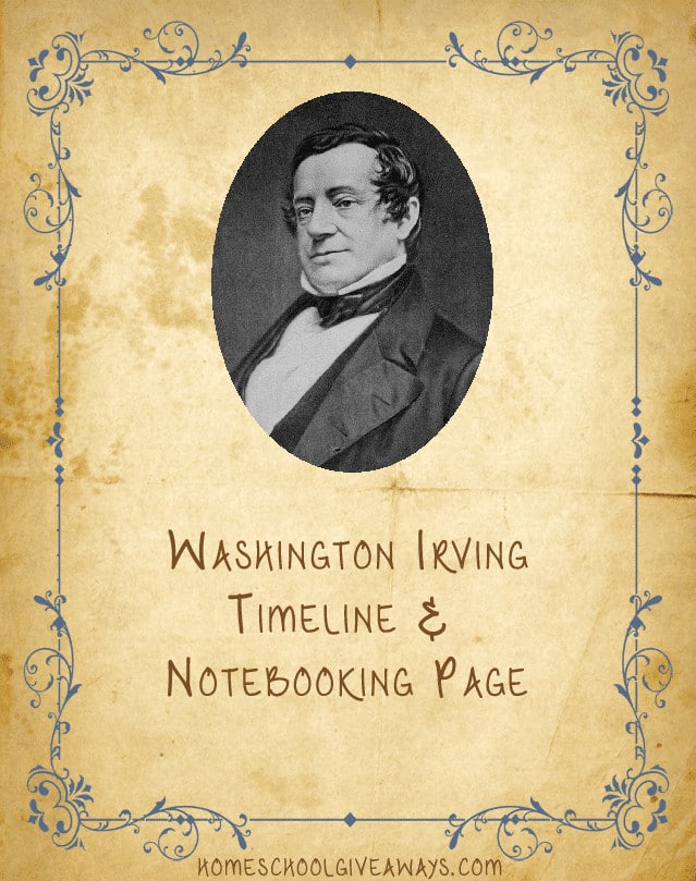 Washington Irving Timeline and Notebooking Page