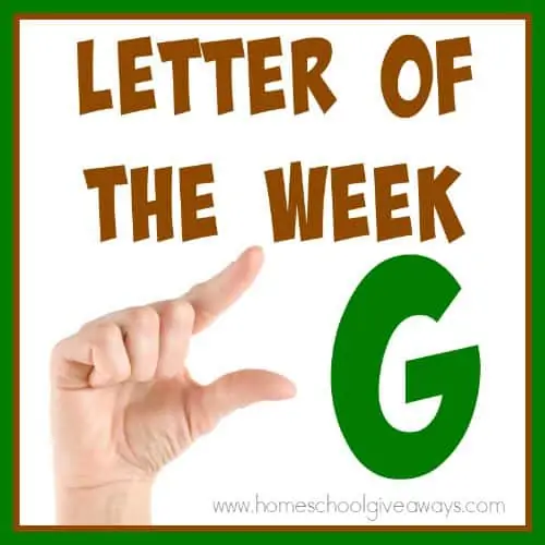 Everything you need for teaching the Letter Gg to your little ones! From {free printables} to crafts, activities, recipes, read alouds and MORE! :: www.homeschoolgiveaways.com