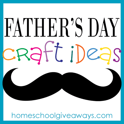 Father\'s Day Craft Ideas text with animated image of a curled mustache