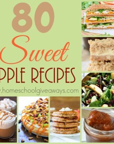 Looking for some sweet and delicious apple recipes. check out these. You'll find breakfast recipes, sauces, salads, main dishes, desserts and MORE! :: www.homeschoolgiveaways.com