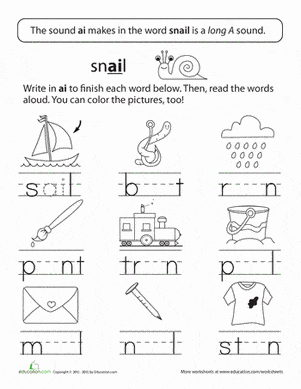 FREE Printable Long Vowels Worksheet