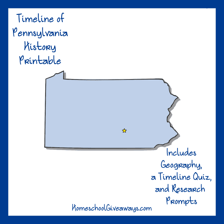 50 States Series Pennsylvania Homeschool Giveaways